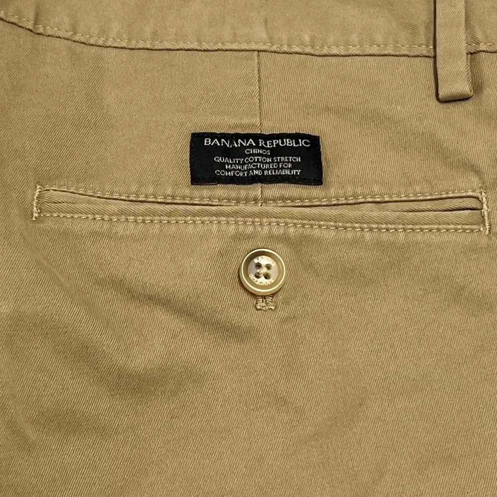 Banana Republic Pants Men 32x30 Brown Tan Fulton Chino Skinny Fit Stretch Casual